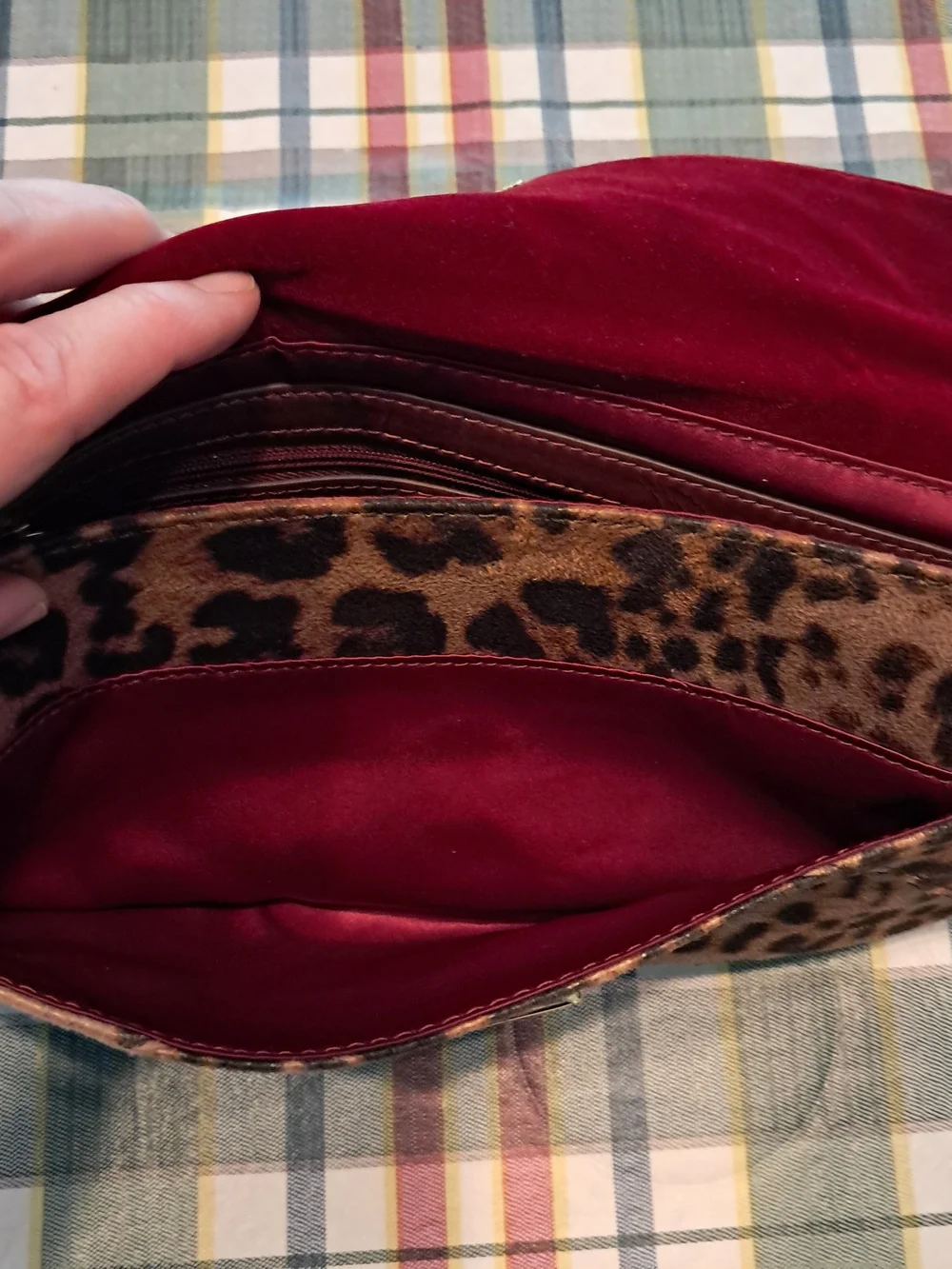 Kate Landry Leopard Print Shoulder Clutch in Brown - Picture 4 of 4